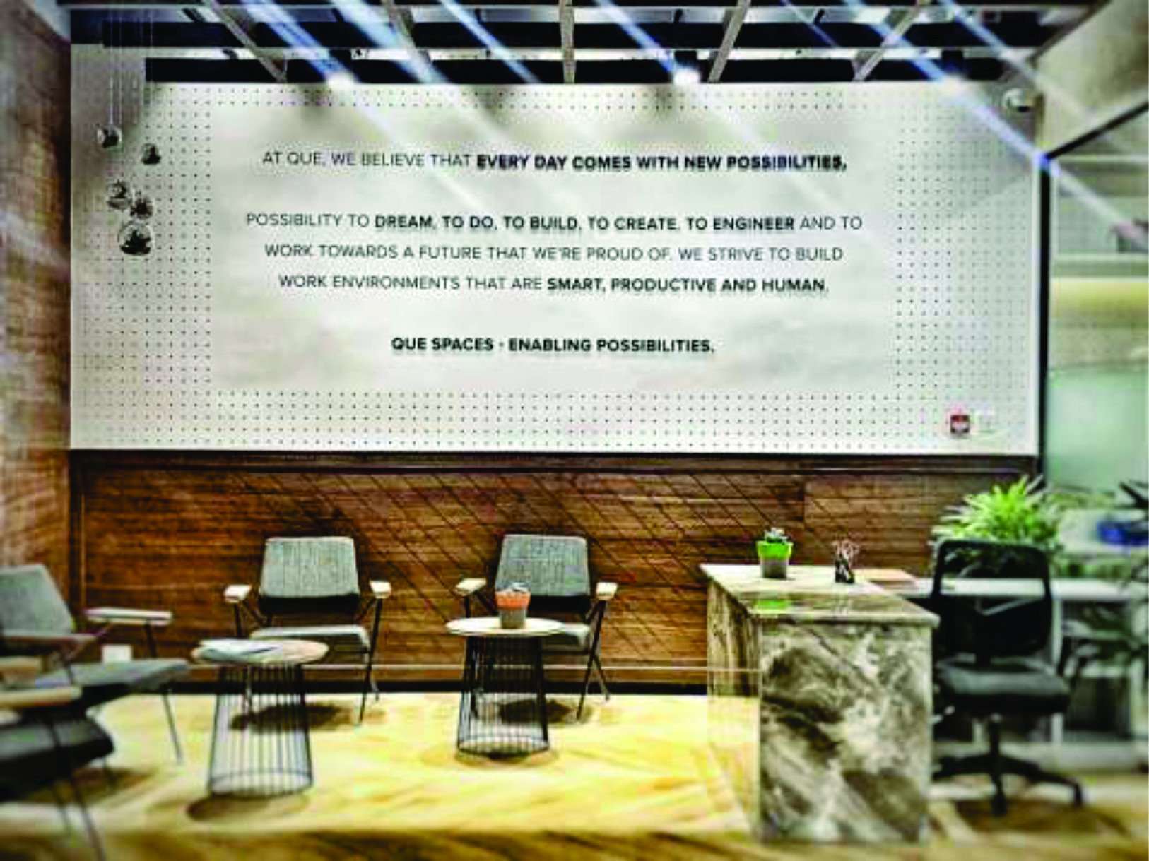Que Spaces — Wall graphics · Signage · Wayfinding