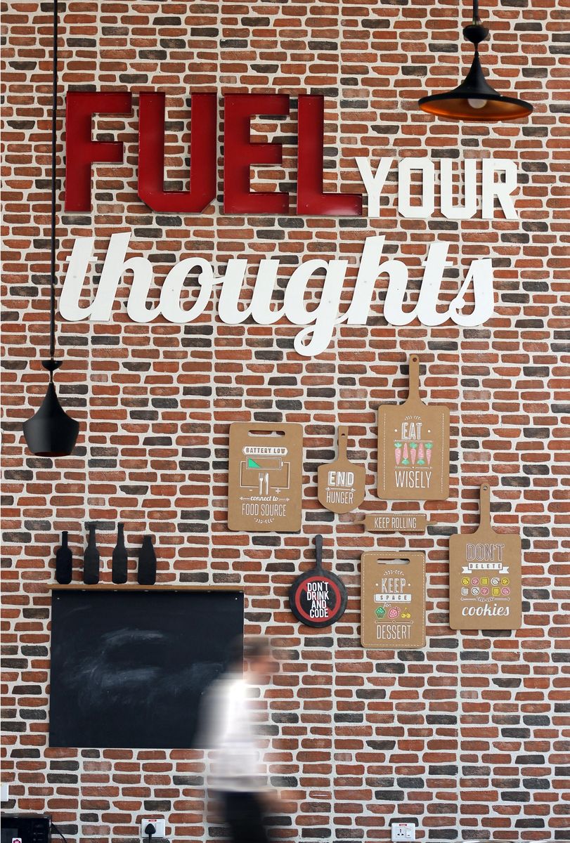 Talentica — Fuel your thoughts · Café signage