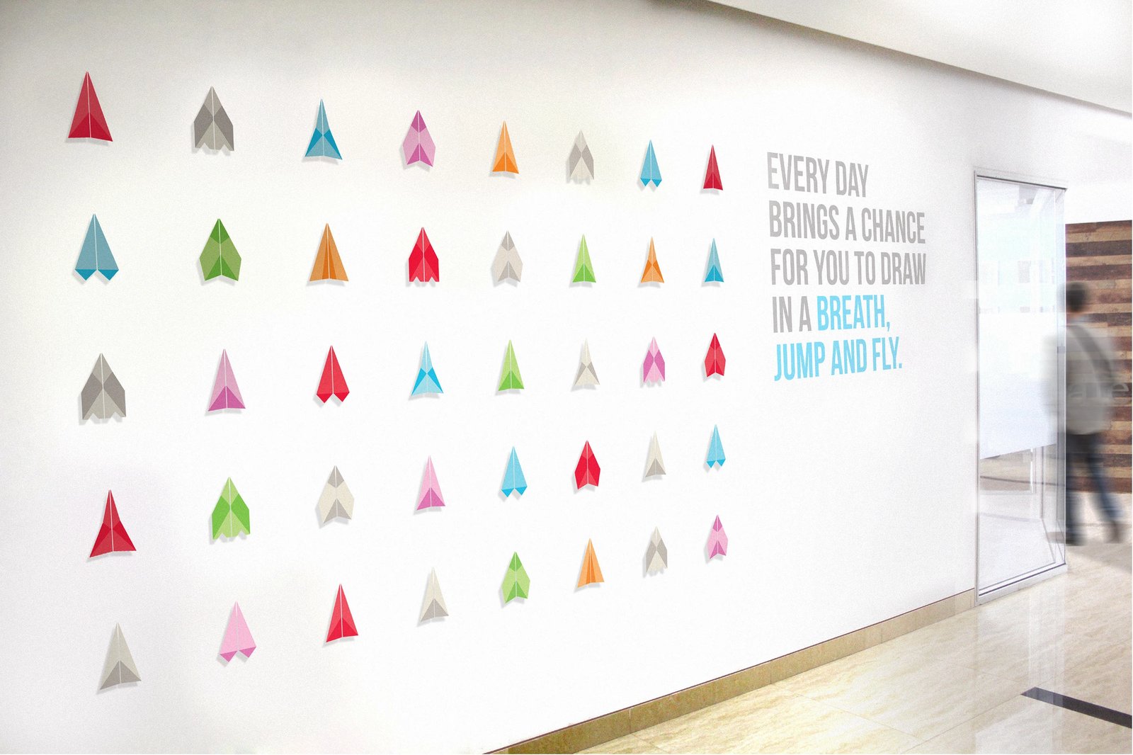 Talentica — Paper airplanes · Wall installation